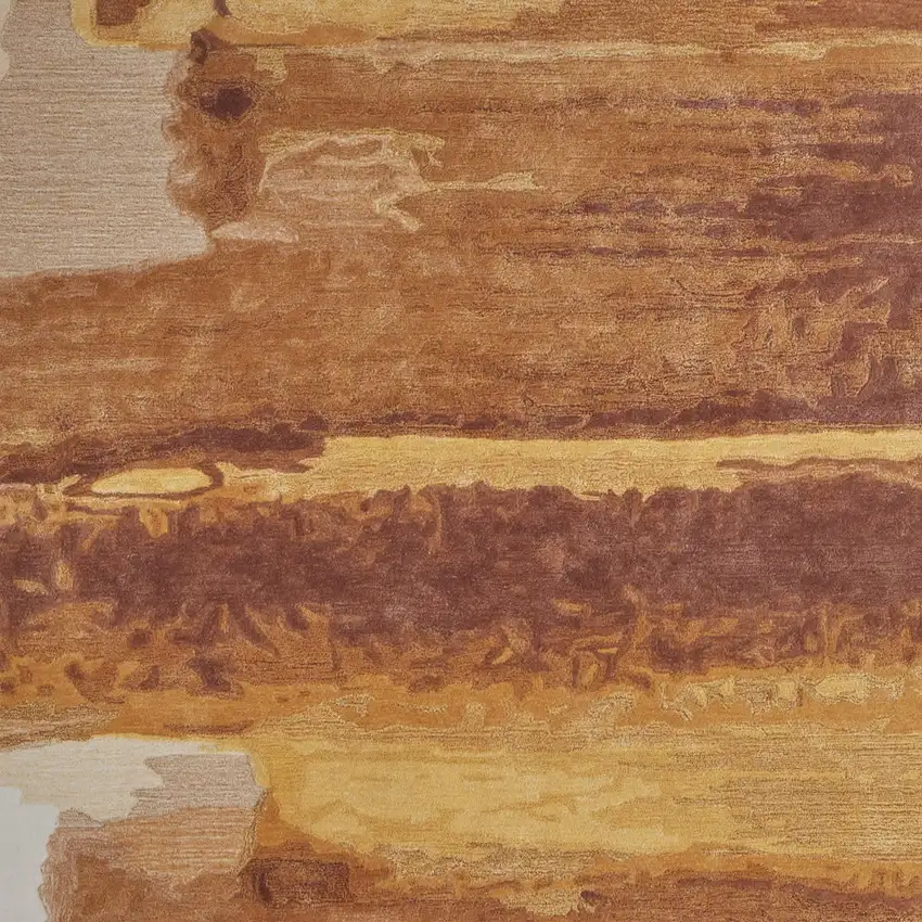 Ivory Red and Orange Abstract Hand Tufted Area Rug Photo 6