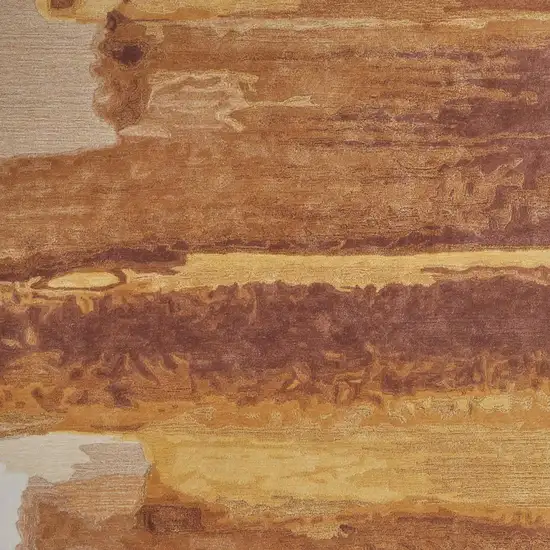 Ivory Red and Orange Abstract Hand Tufted Area Rug Photo 4