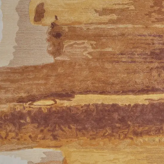 Ivory Red and Orange Abstract Hand Tufted Area Rug Photo 9