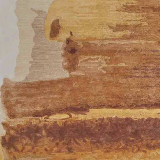 Ivory Red and Orange Abstract Hand Tufted Area Rug Photo 4