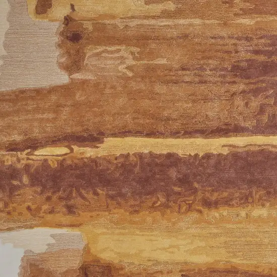 Ivory Red and Orange Abstract Hand Tufted Area Rug Photo 9