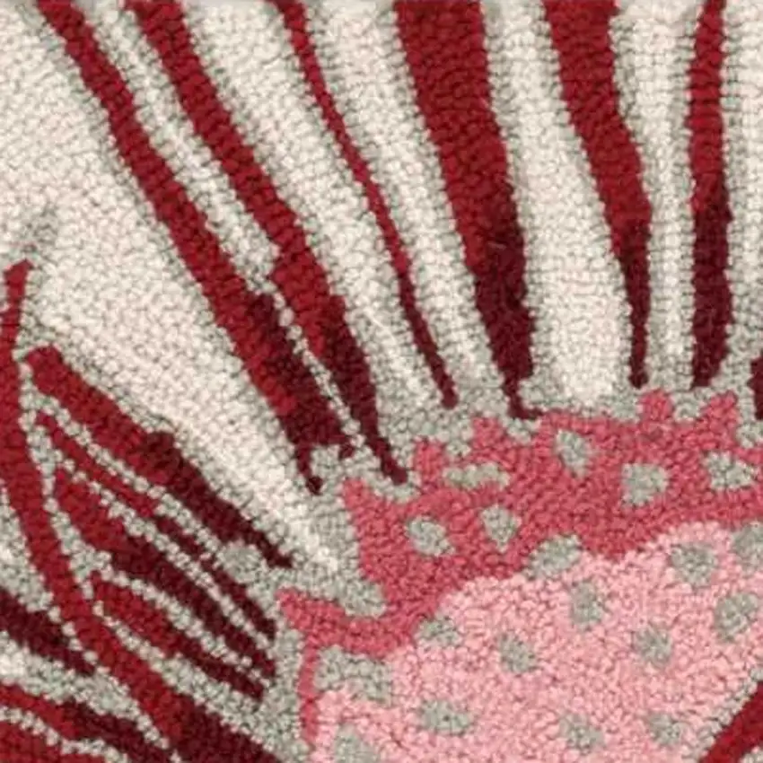 Ivory Red and Yellow Floral Hand Carved Handmade Area Rug Photo 6