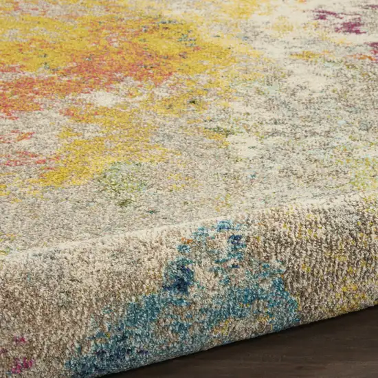 8' X 8' Ivory Round Abstract Power Loom Non Skid Area Rug Photo 8