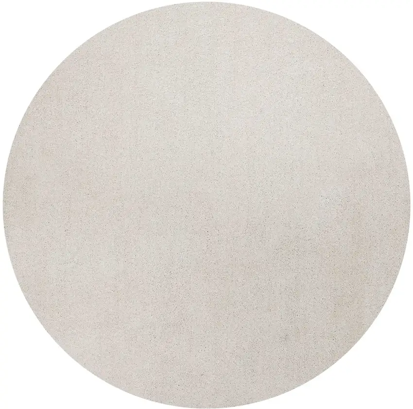 Ivory Round Indoor Shag Rug Photo 3