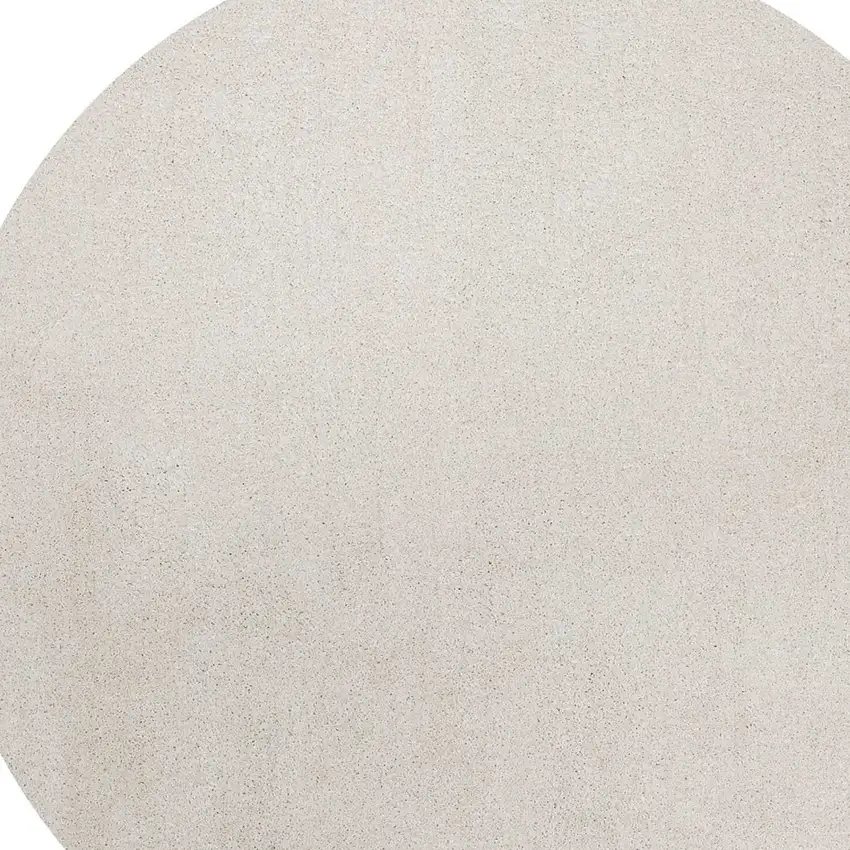 Ivory Round Indoor Shag Rug Photo 5