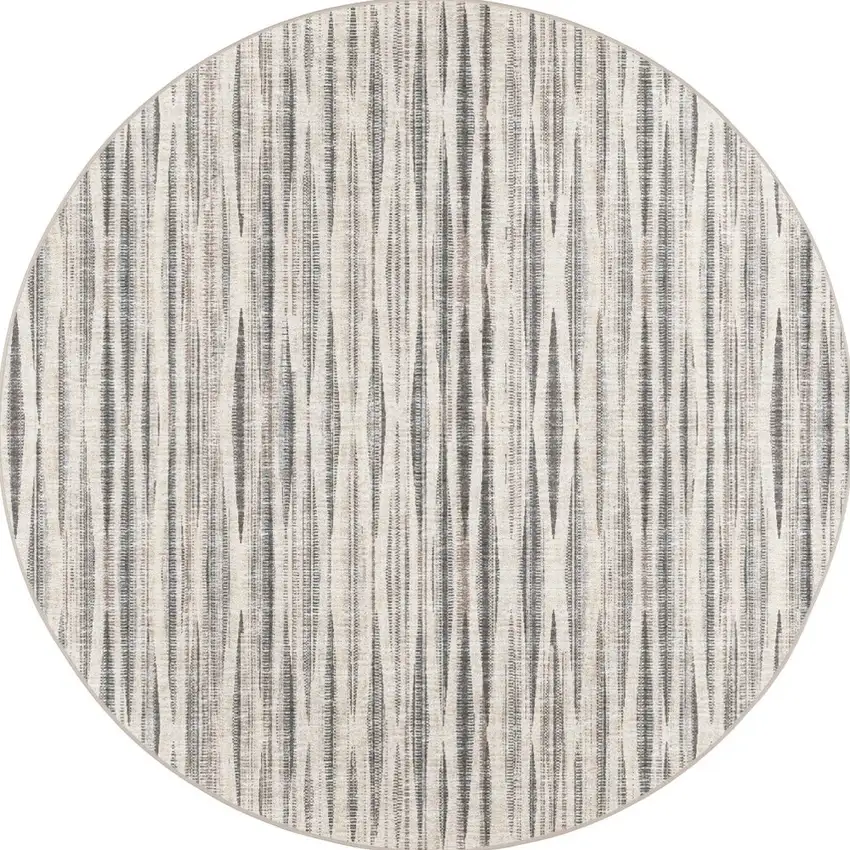 8' X 8' Ivory Round Ombre Tufted Handmade Area Rug Photo 5