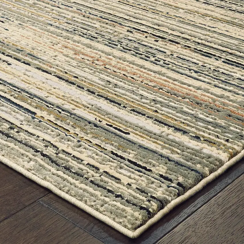 Ivory Sage Abtract Lines Indoor Area Rug Photo 2