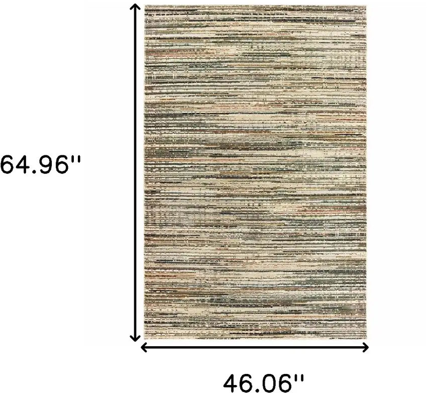 Ivory Sage Abtract Lines Indoor Area Rug Photo 6