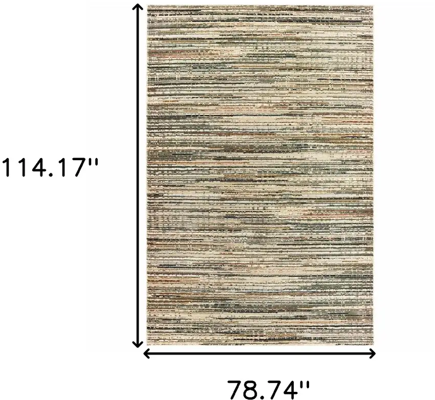 Ivory Sage Abtract Lines Indoor Area Rug Photo 6