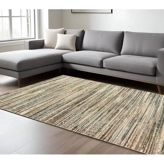 Ivory And Sage Abstract Area Rug Photo 1