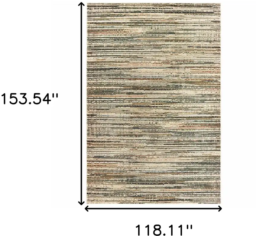 Ivory Sage Abtract Lines Indoor Area Rug Photo 6