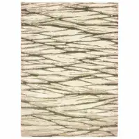 Photo of Ivory Sand And Ash Abstract Power Loom Stain Resistant Area Rug