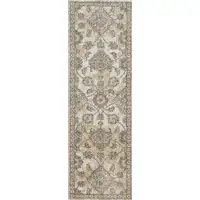 Photo of Ivory Sand Machine Woven Bordered Floral Vines Indoor Area Rug