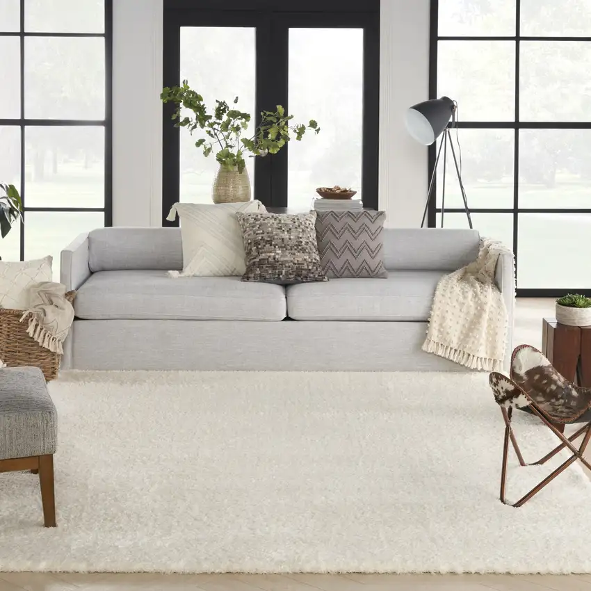 Ivory Shag Area Rug Photo 6