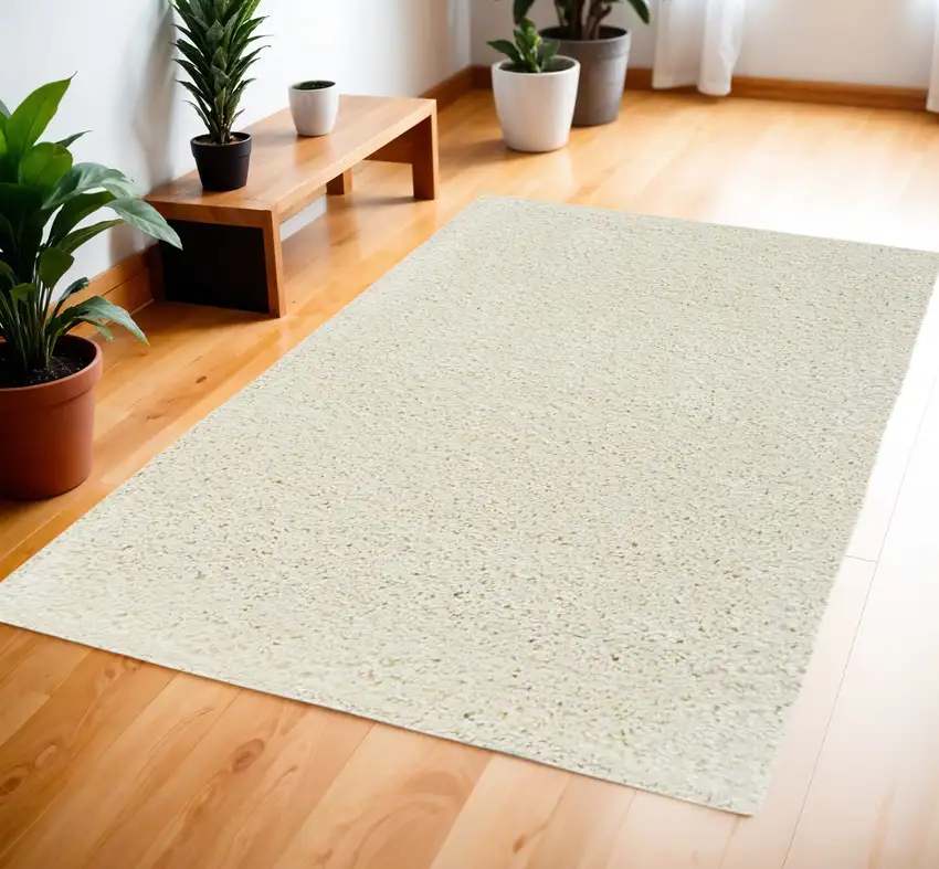 Ivory Shag Area Rug Photo 1