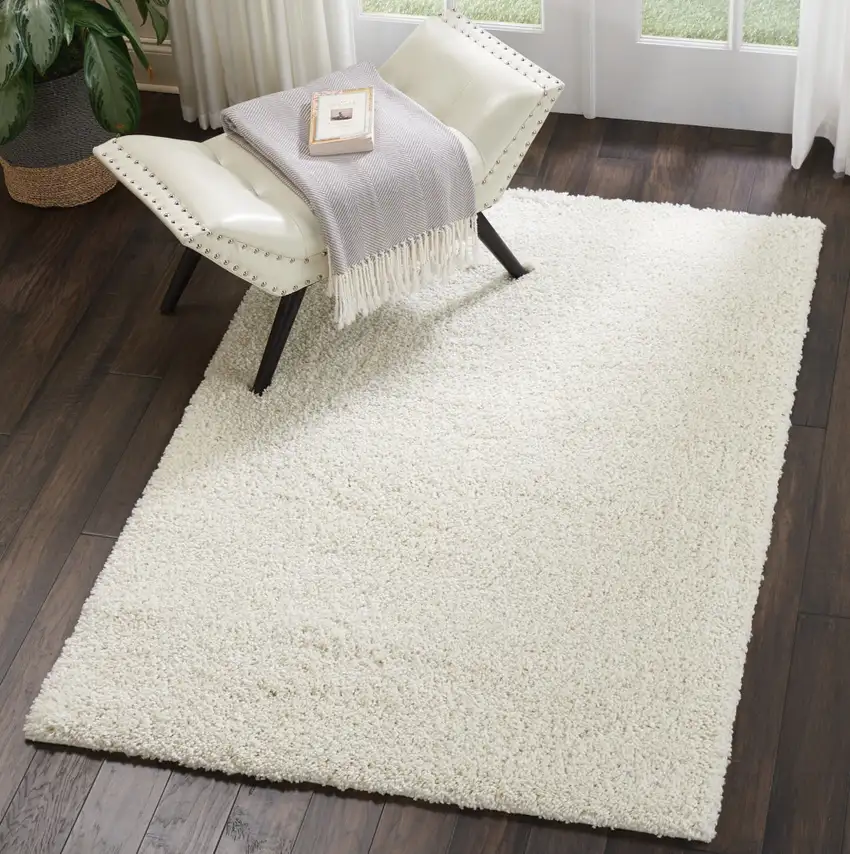 Ivory Shag Area Rug Photo 3