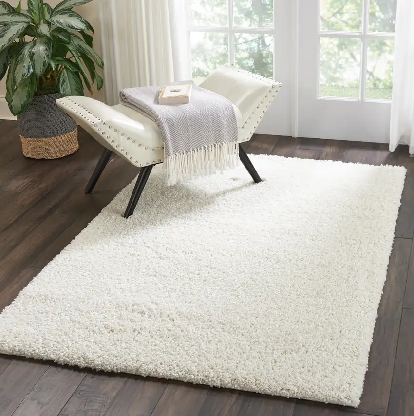 Ivory Shag Area Rug Photo 4