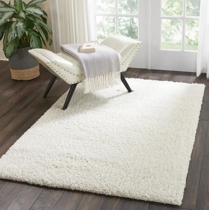 Ivory Shag Area Rug Photo 7