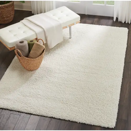 Ivory Shag Area Rug Photo 8