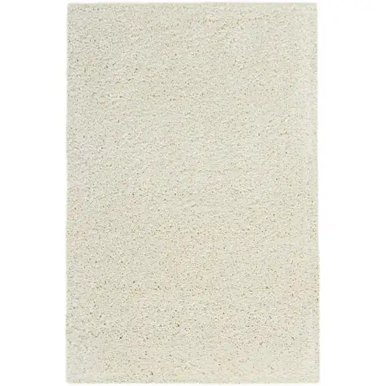 Ivory Shag Distressed Area Rug Photo 4