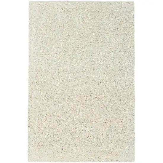 Ivory Shag Distressed Area Rug Photo 2