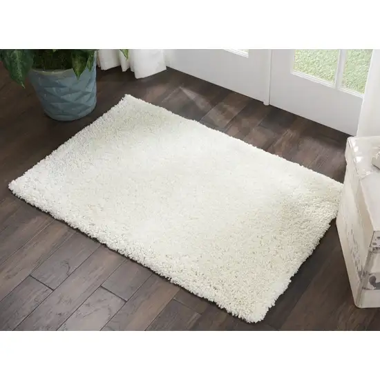 Ivory Shag Distressed Area Rug Photo 6