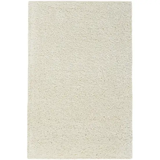 Ivory Shag Distressed Area Rug Photo 1