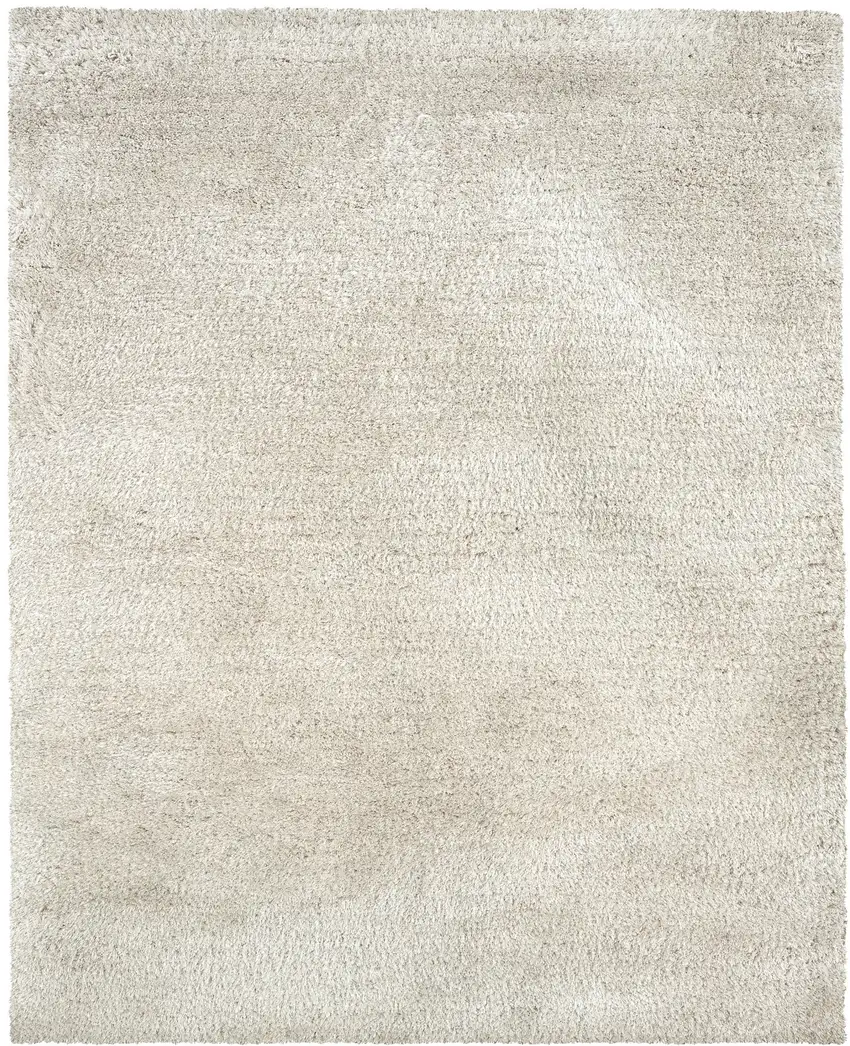 Ivory Shag Hand Tufted Area Rug Photo 4