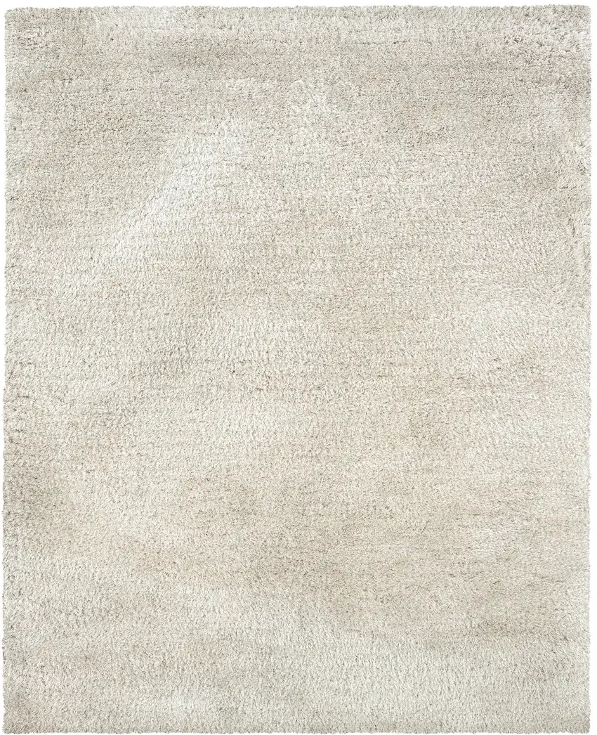 Ivory Shag Hand Tufted Area Rug Photo 2
