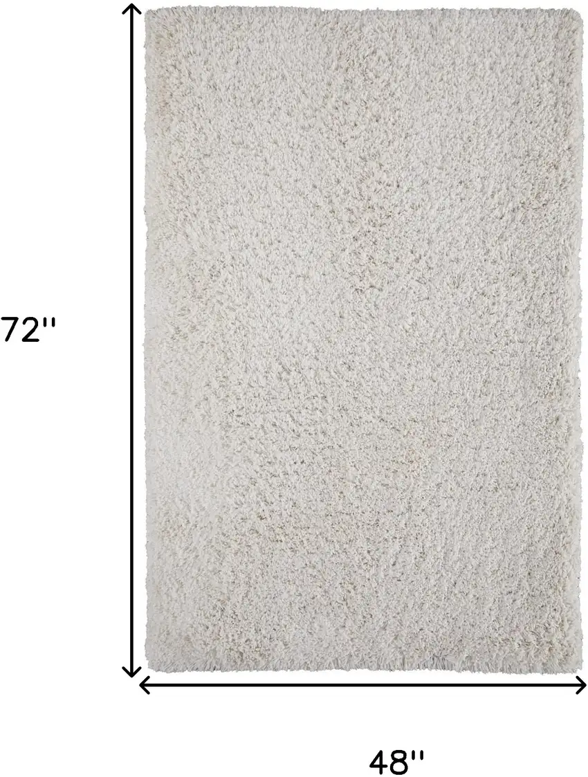 Ivory Shag Hand Tufted Area Rug Photo 3