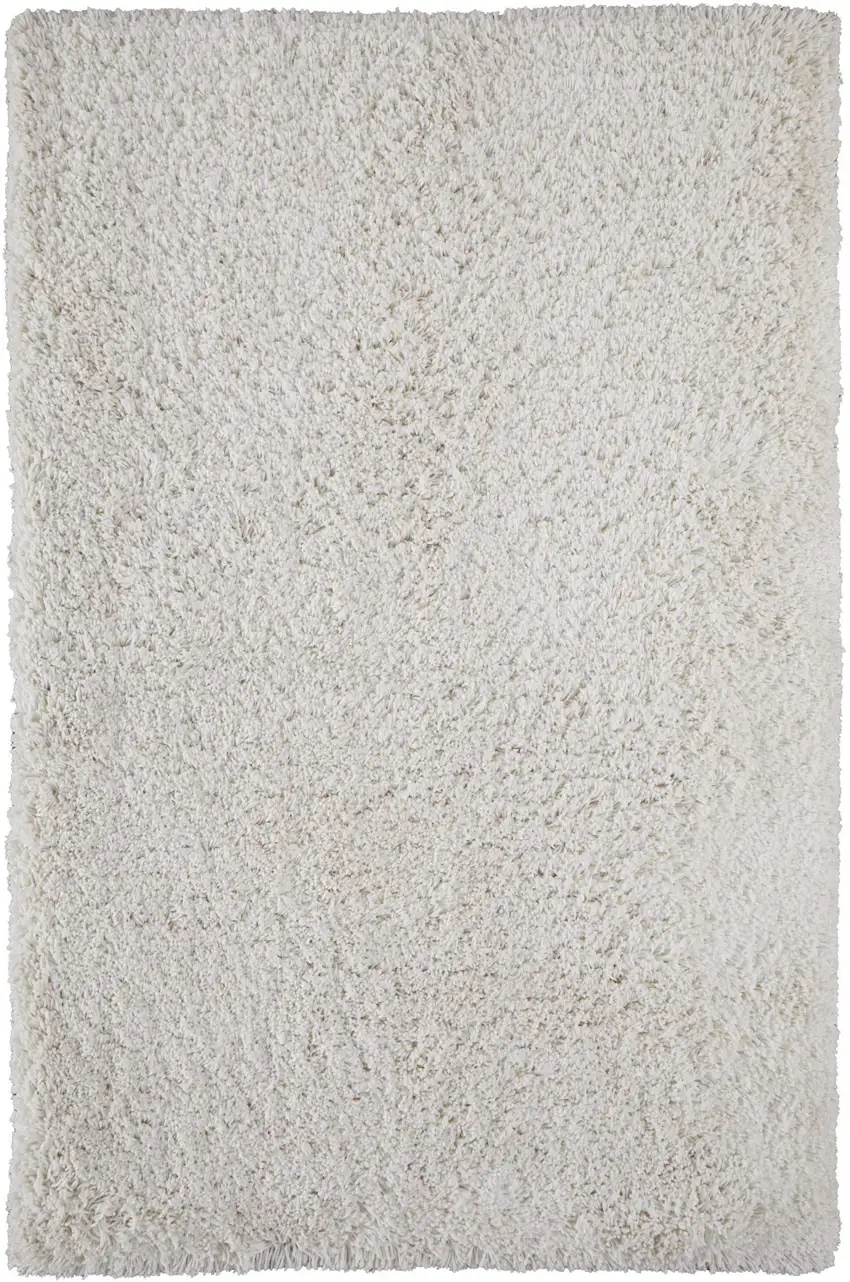 Ivory Shag Hand Tufted Area Rug Photo 3