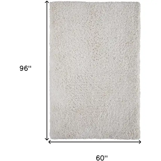 Ivory Shag Hand Tufted Area Rug Photo 8