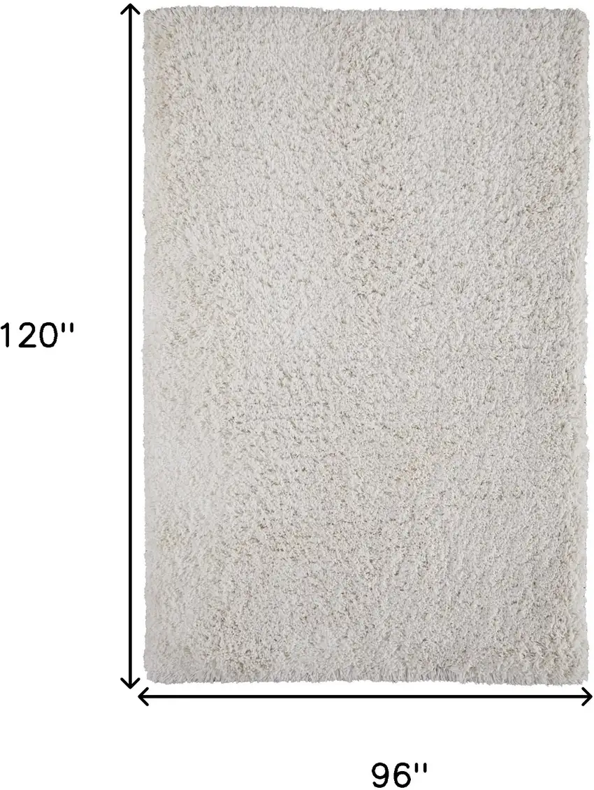 Ivory Shag Hand Tufted Area Rug Photo 3