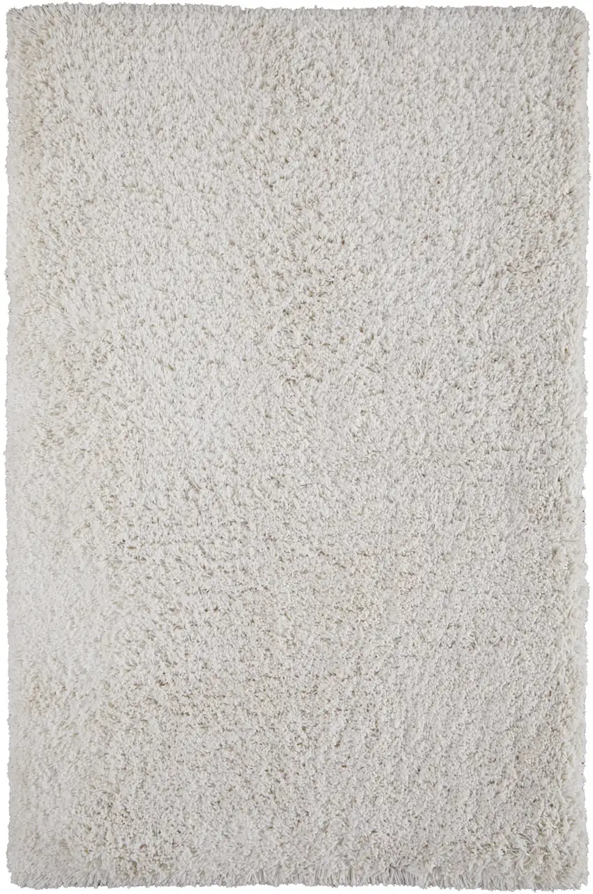 Ivory Shag Hand Tufted Area Rug Photo 2
