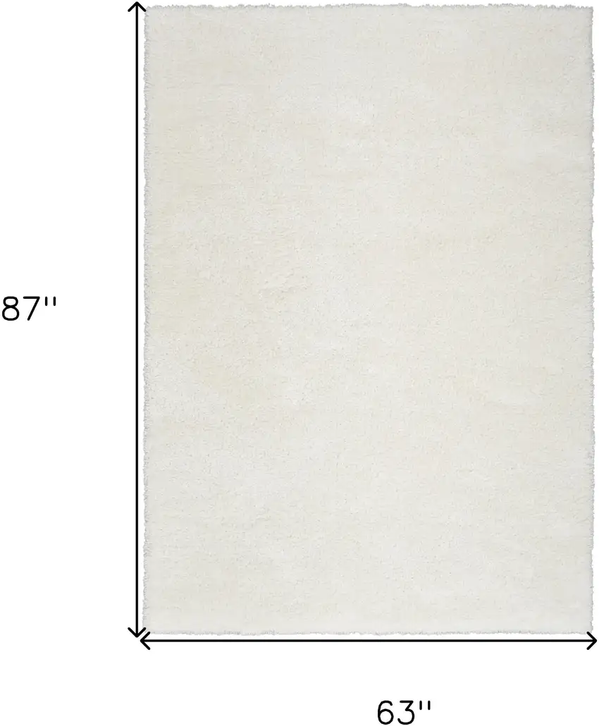 Ivory Shag Power Loom Area Rug Photo 7