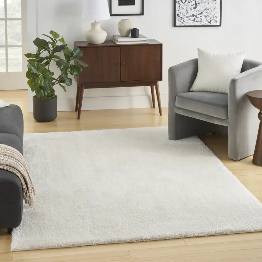 Ivory Shag Area Rug Photo 5