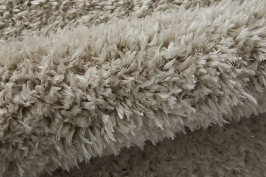 Ivory Shag Power Loom Stain Resistant Area Rug Photo 9
