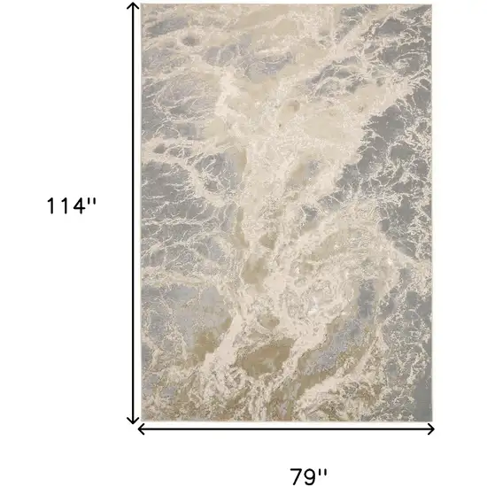 Ivory Tan And Gray Abstract Area Rug Photo 9