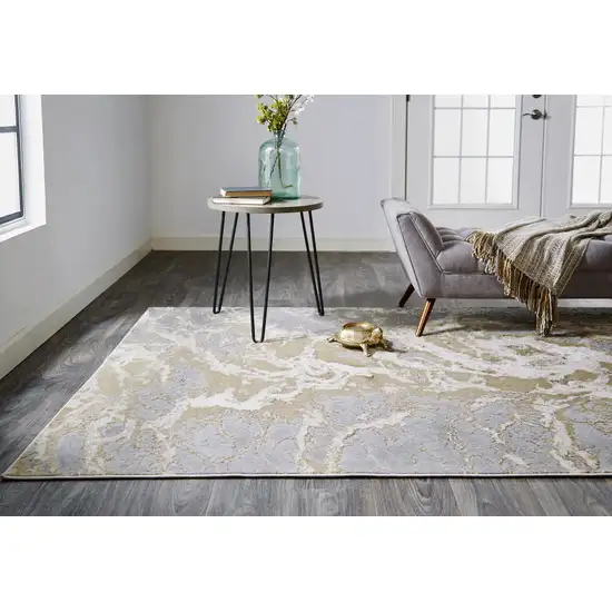 Ivory Tan And Gray Abstract Area Rug Photo 7
