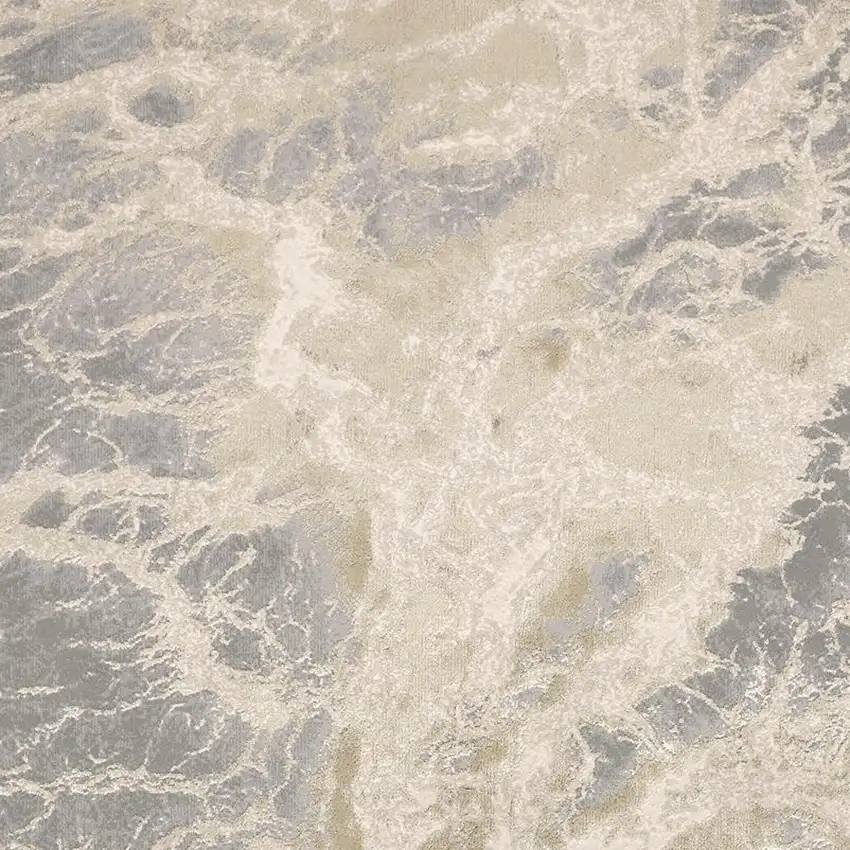 Ivory Silver And Gold Abstract Stain Resistant Area Rug Photo 8
