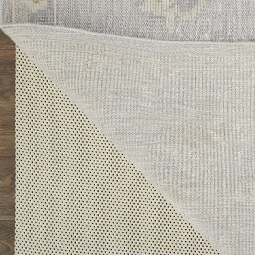 Ivory Silver And Tan Floral Hand Knotted Stain Resistant Area Rug Photo 5