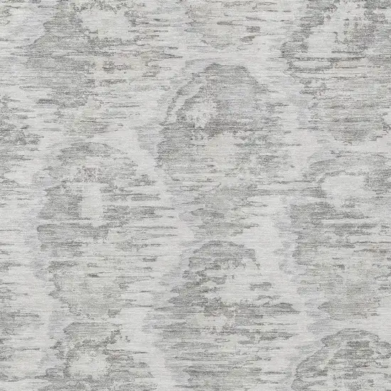 Ivory Silver And Taupe Abstract Washable Indoor Outdoor Area Rug Photo 5