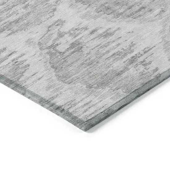 Ivory Silver And Taupe Abstract Washable Indoor Outdoor Area Rug Photo 5