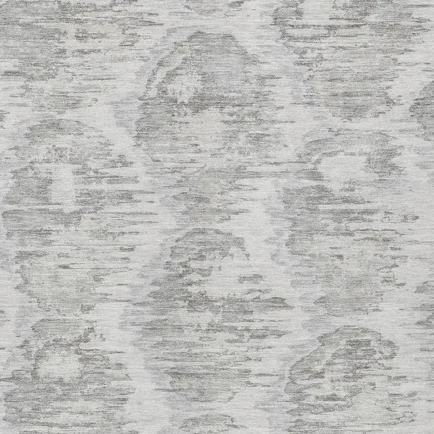 Ivory Silver And Taupe Abstract Washable Indoor Outdoor Area Rug Photo 4