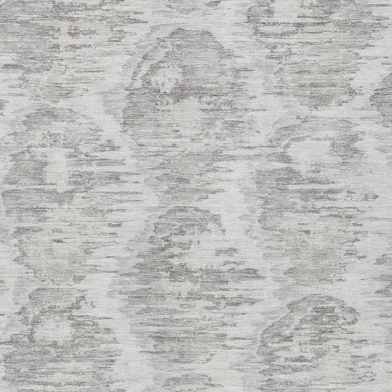 Ivory Silver And Taupe Abstract Washable Indoor Outdoor Area Rug Photo 4