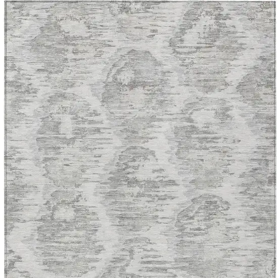 Ivory Silver And Taupe Abstract Washable Indoor Outdoor Area Rug Photo 4