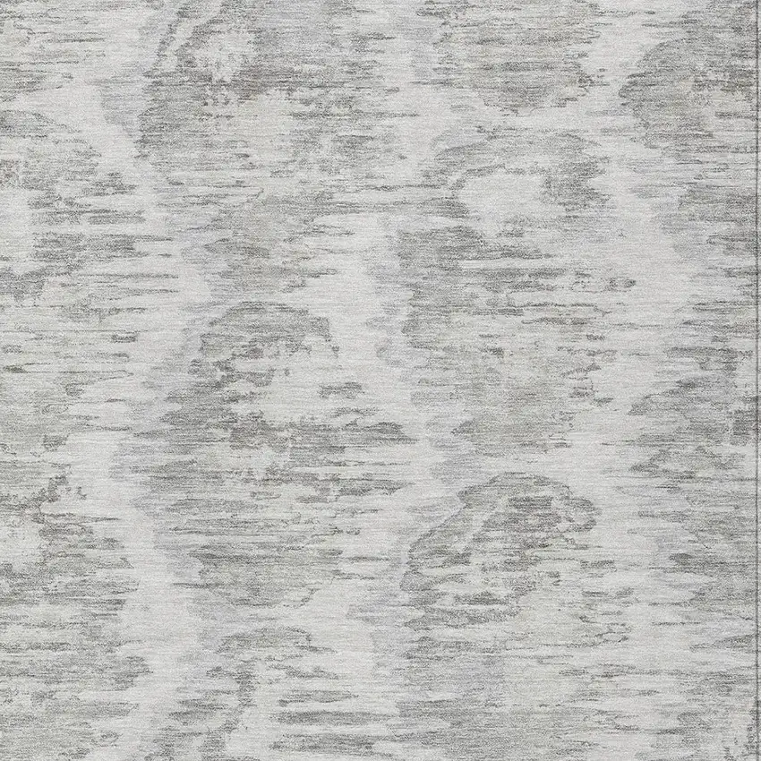 Ivory Silver And Taupe Abstract Washable Indoor Outdoor Area Rug Photo 4