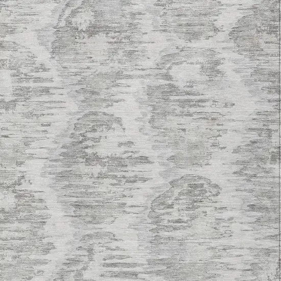 Ivory Silver And Taupe Abstract Washable Indoor Outdoor Area Rug Photo 4