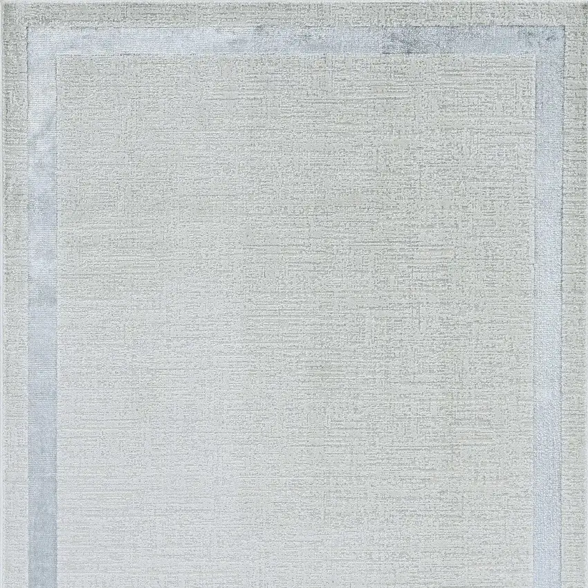 3'X5' Ivory Silver Machine Woven Bordered Indoor Area Rug Photo 4