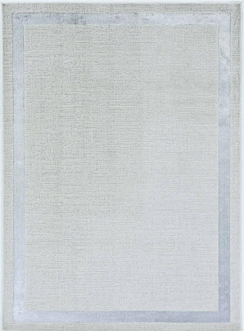 Gray And Ivory Geometric Area Rug Photo 4